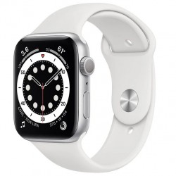 Умные часы Apple Watch Series 6 GPS 44mm Aluminum Case with Sport Band Silver/White - esmart66.ru - Интернет-магазин цифровой техники | Екатеринбург