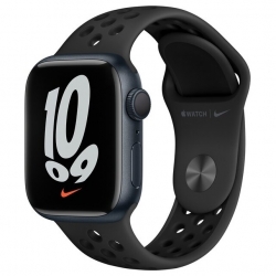 Умные часы Apple Watch Series 7 GPS 41mm Aluminium with Nike Sport Band, Black/Черный (MKN43RU/A) - esmart66.ru - Интернет-магазин цифровой техники | Екатеринбург